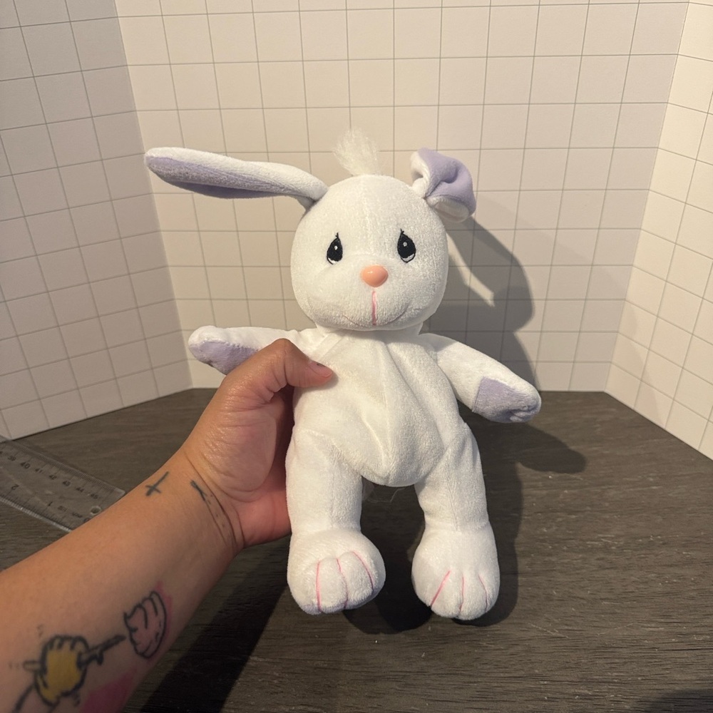 Vintage Enesco Precious Momenta 'Tender Tails' White Bunny Without Tags 1998 - Picture 5 of 6